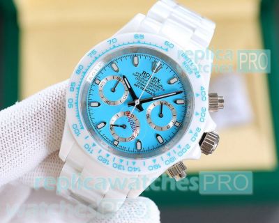 Japan Grade AET Remould Rolex Ceramic Daytona Baby Blue 40mm Watch